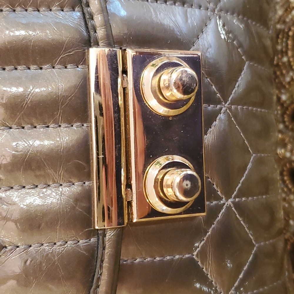 Clutch Pewter Leather Shoulder Bag - Picture 4 of 8